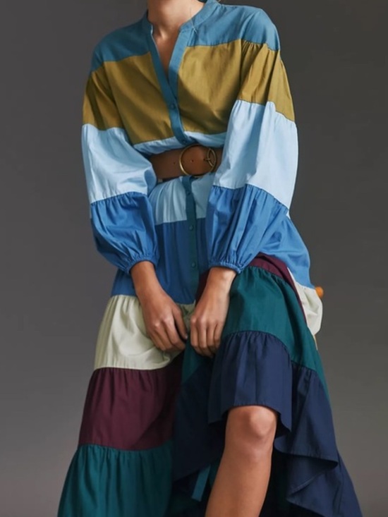 Anthropologie Dresses & Skirts - Anthropologie - Forever That Girl Tiered Colorblock Maxi Dress - size Medium